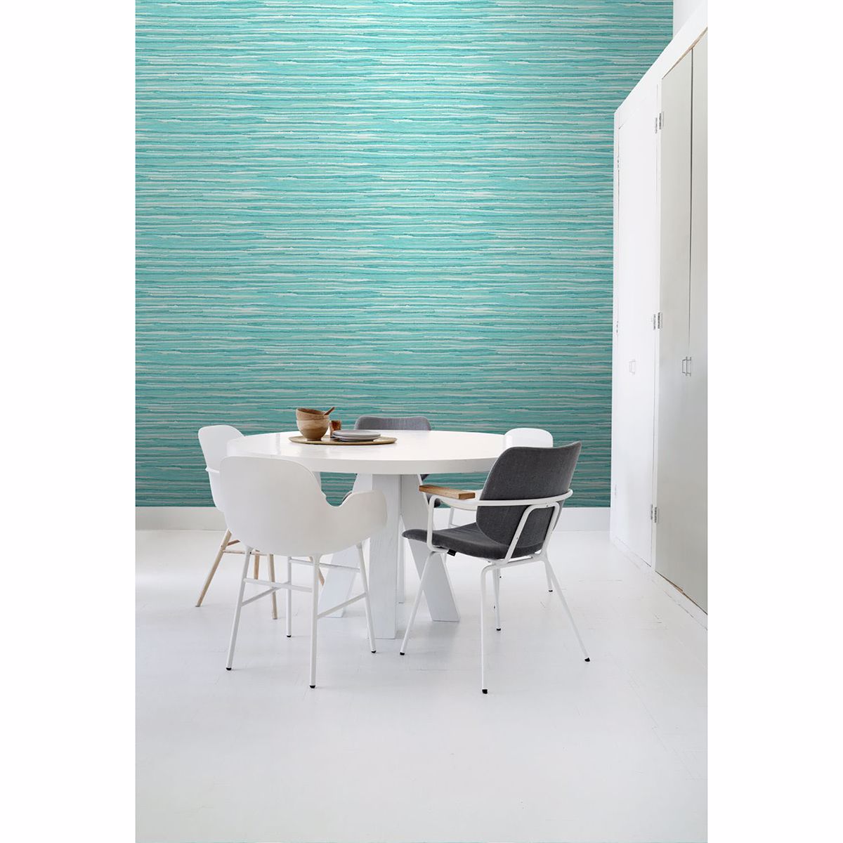 Cabana Turquoise Faux Grasscloth Wallpaper  | Brewster Wallcovering