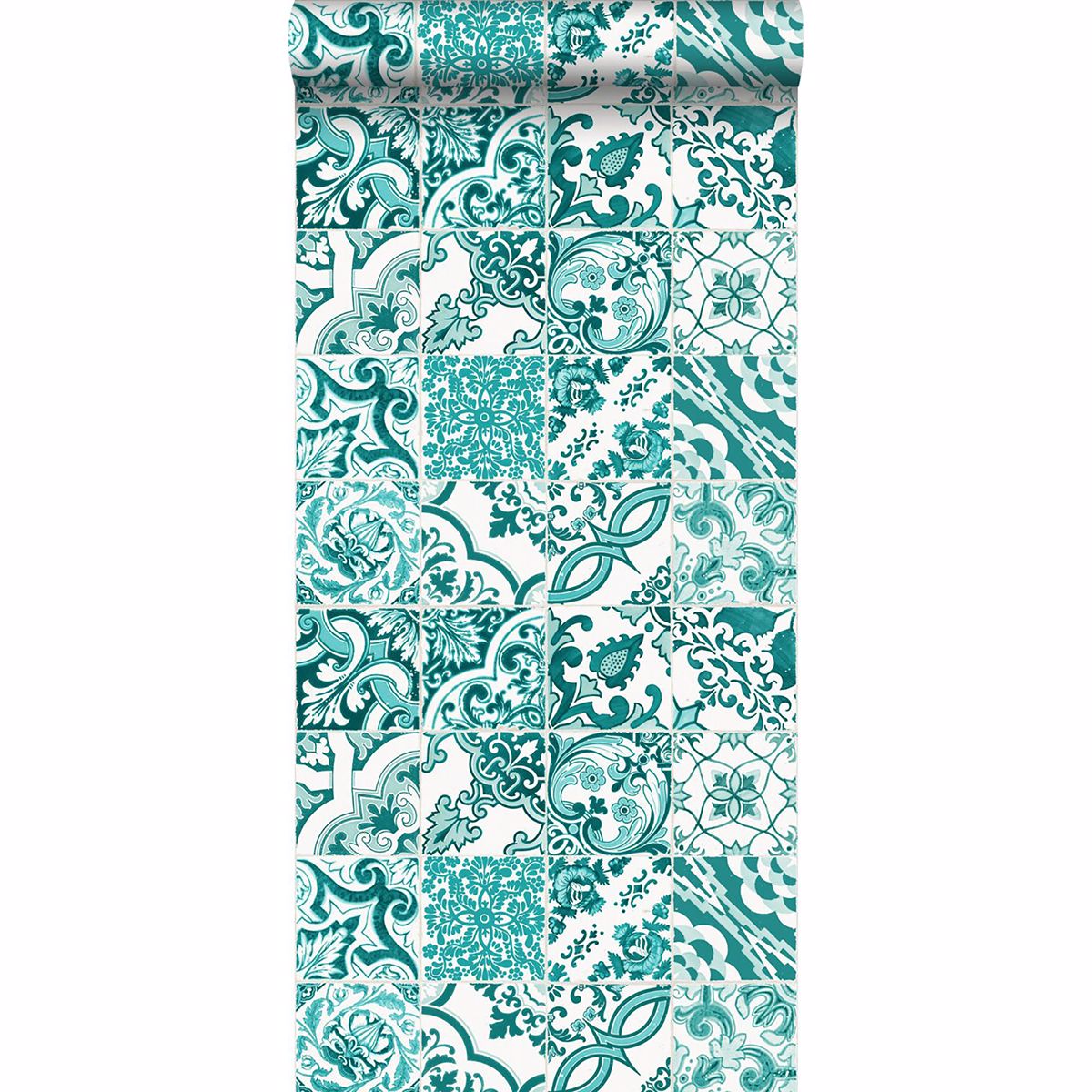 Cohen Turquoise Tile Wallpaper  | Brewster Wallcovering - The WorkRm