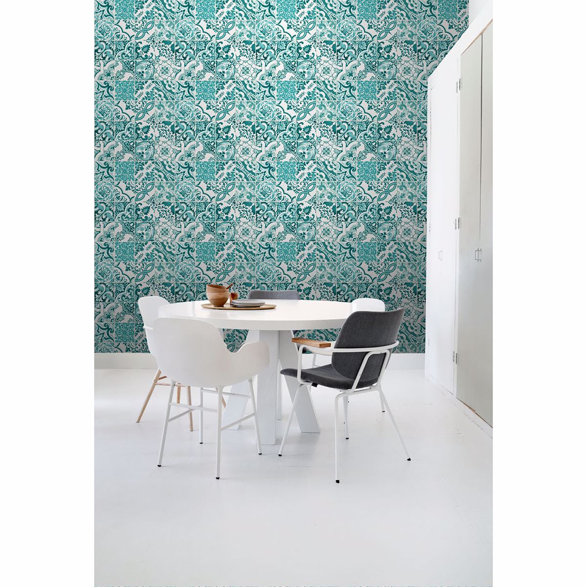 Cohen Turquoise Tile Wallpaper  | Brewster Wallcovering - The WorkRm