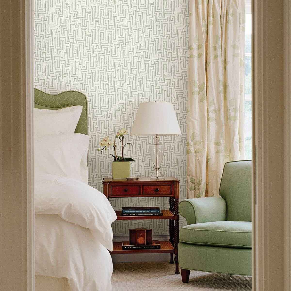 Ramble Sage Geometric Wallpaper - York Wallcoverings - 2861-25702 - York Wallcoverings Wallpaper