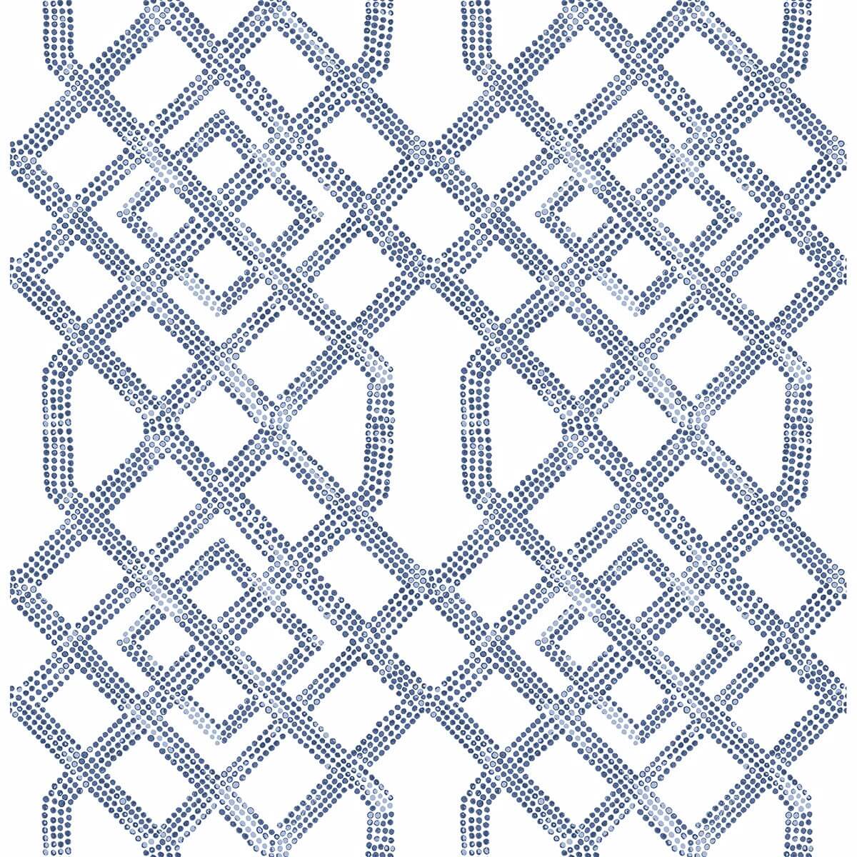 Traverse Blue Trellis Wallpaper - York Wallcoverings - 2861-25708 - York Wallcoverings Wallpaper