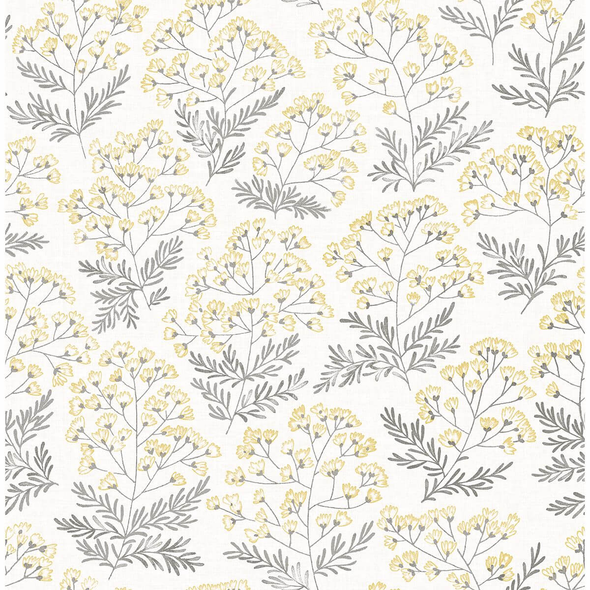 Floret Yellow Floral Wallpaper - York Wallcoverings - 2861-25715 - York Wallcoverings Wallpaper