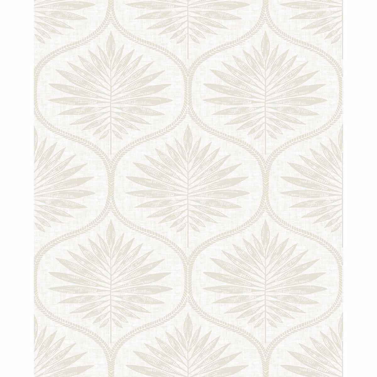 Laurel Bone Ogee Wallpaper - York Wallcoverings - 2861-25722