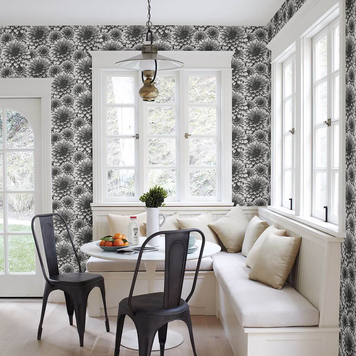 umbra-charcoal-floral-wallpaper-york-wallcoverings-2861-87518 - York Wallcoverings Wallpaper