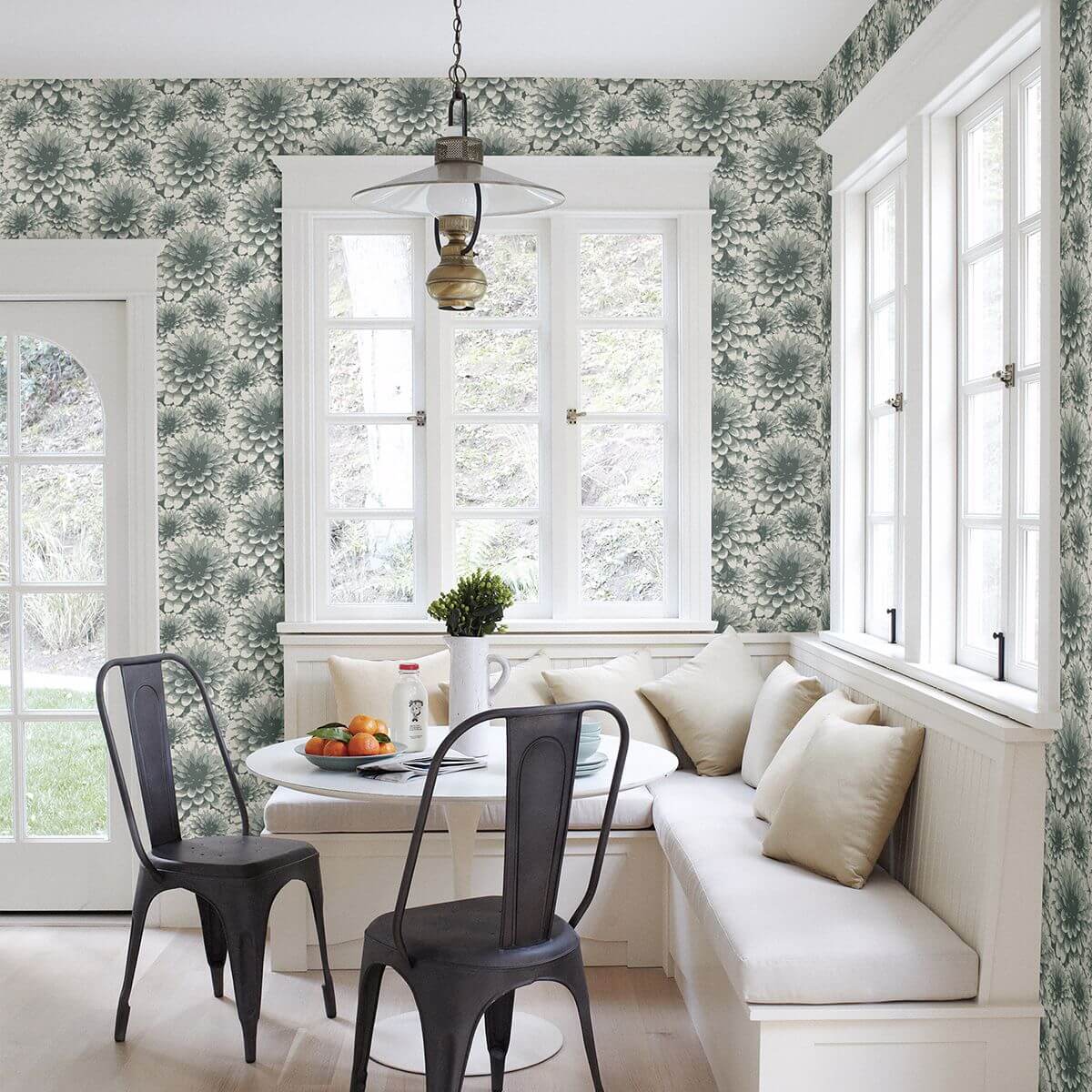umbra-teal-floral-wallpaper-york-wallcoverings-2861-87520 - York Wallcoverings Wallpaper