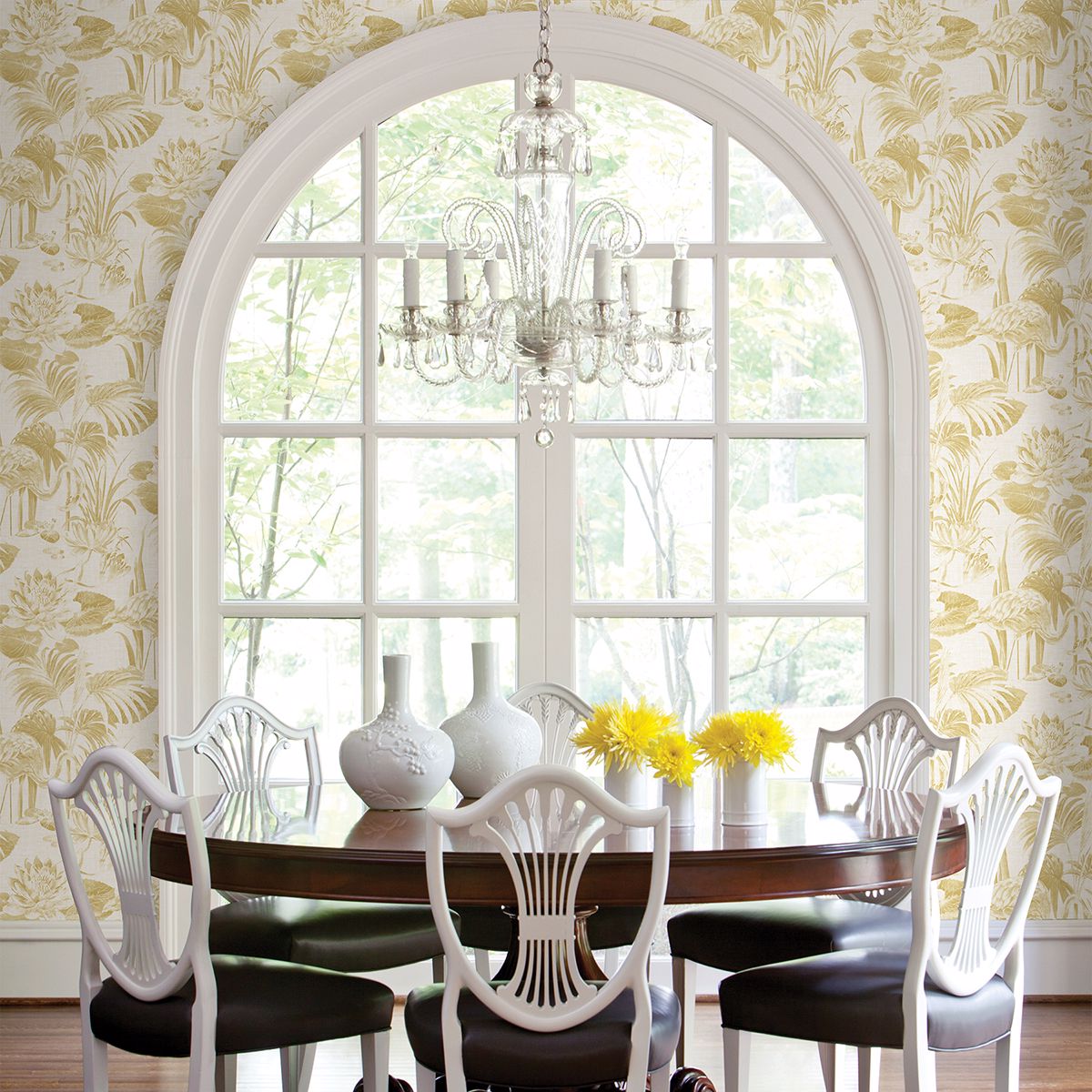 Frolic Wheat Lagoon Wallpaper - Brewster Wallcovering