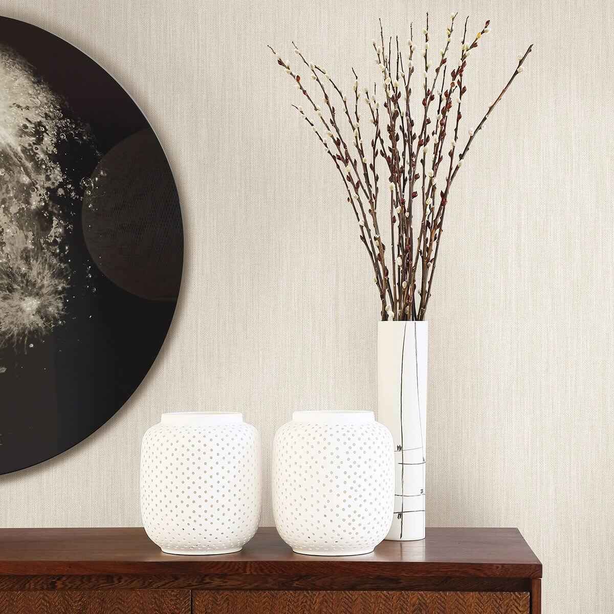 Chiniile Off White Linen Texture Wallpaper - York Wallcoverings - 2948-25281 - York Wallcoverings Wallpaper