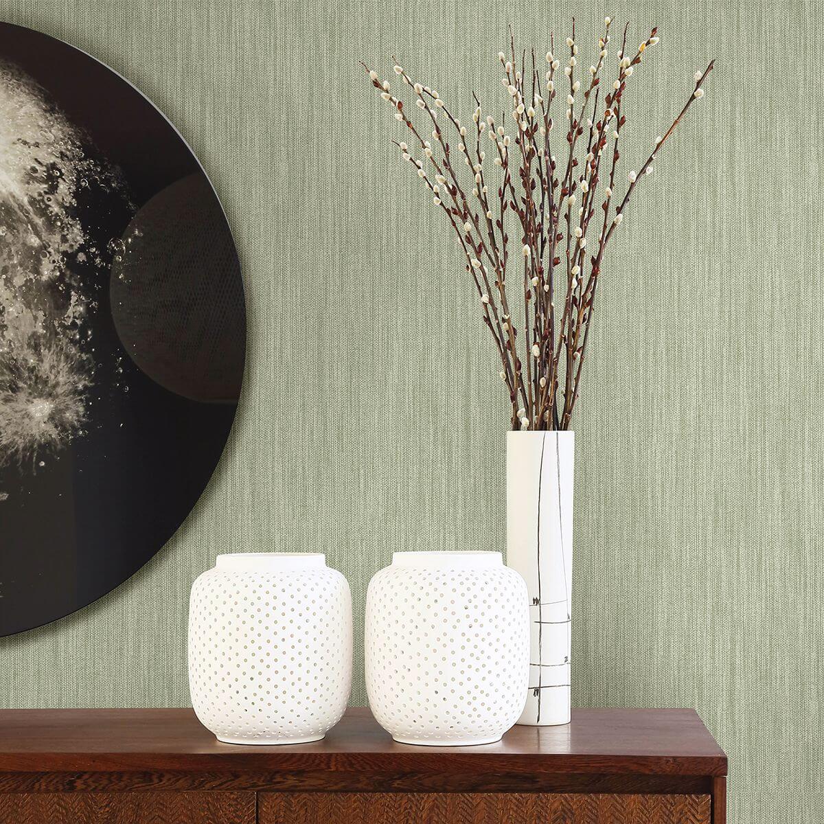 Chiniile Sage Linen Texture Wallpaper - York Wallcoverings - 2948-25282 - York Wallcoverings Wallpaper