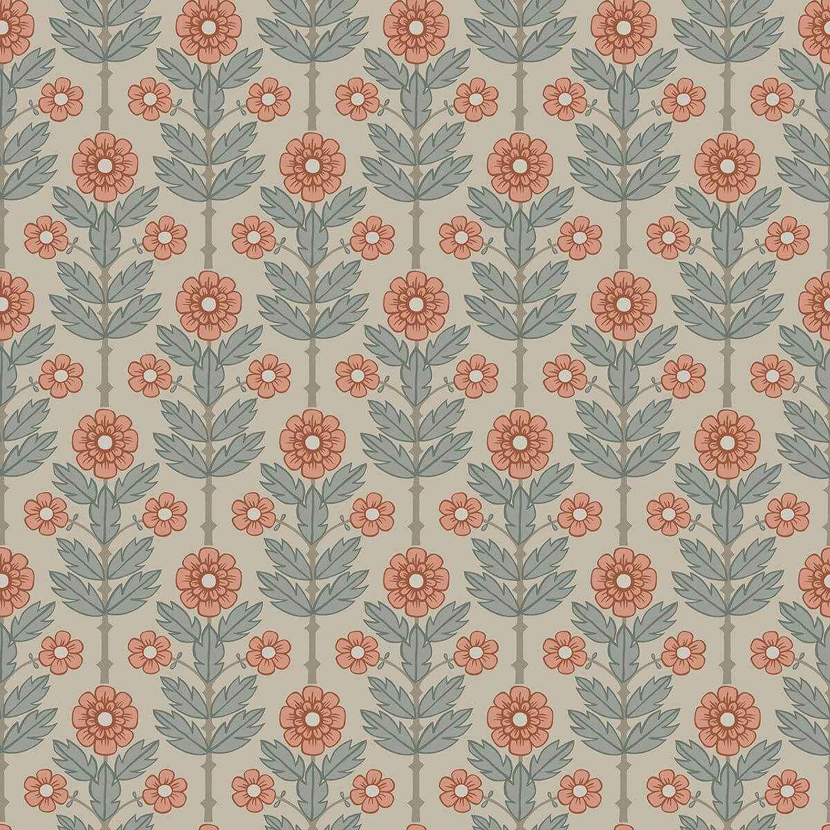 Aya Beige Floral Wallpaper - York Wallcoverings - 2948-28006