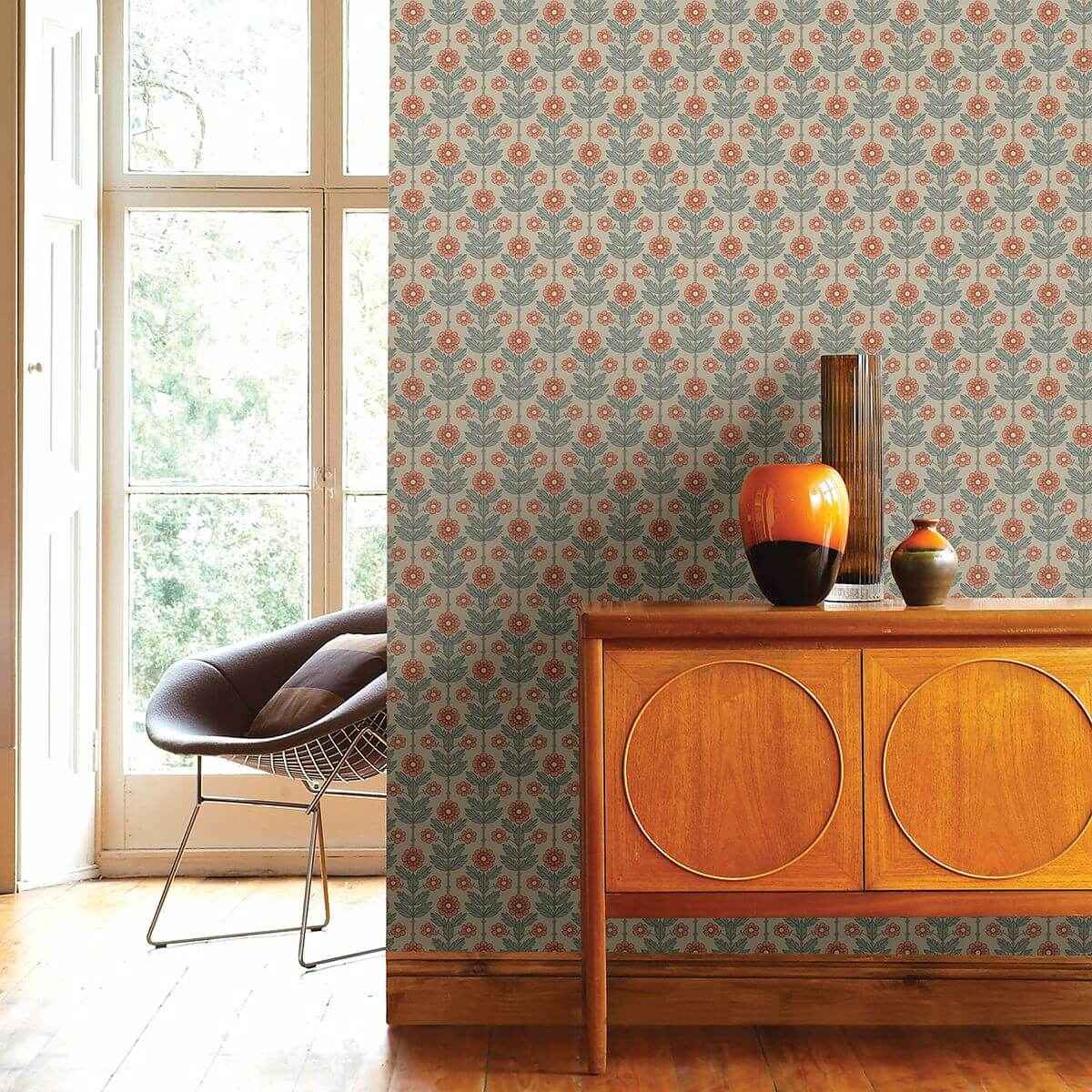 Aya Beige Floral Wallpaper - York Wallcoverings - 2948-28006 - York Wallcoverings Wallpaper