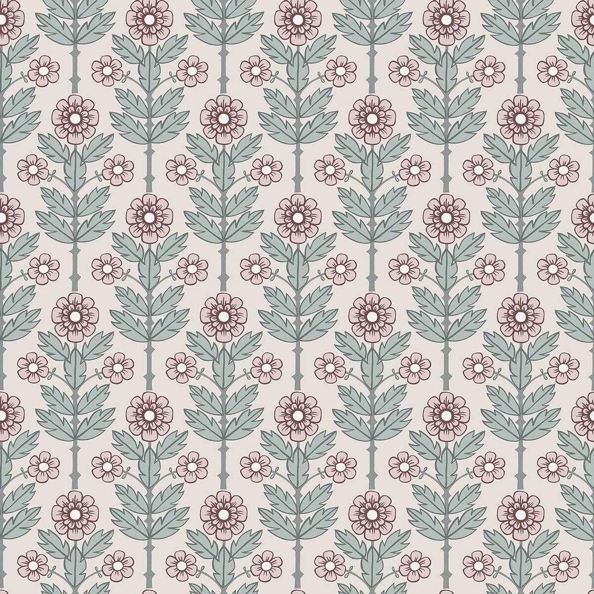 Aya Eggshell Floral Wallpaper - York Wallcoverings - 2948-28007