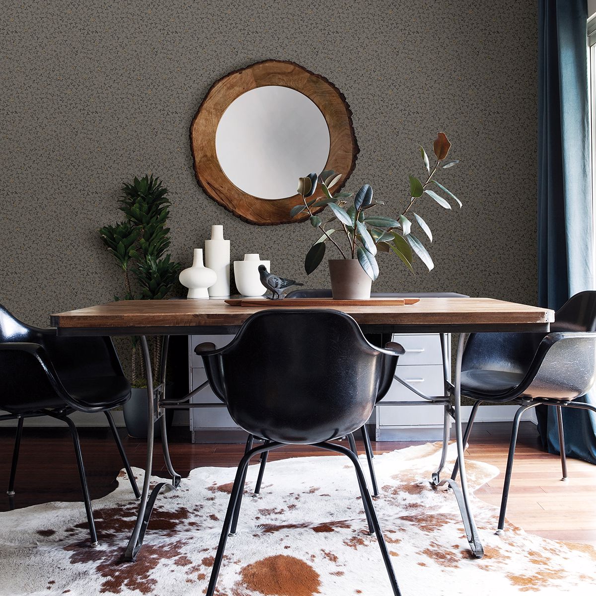 Lark Taupe Botanical Wallpaper - Brewster Wallcovering