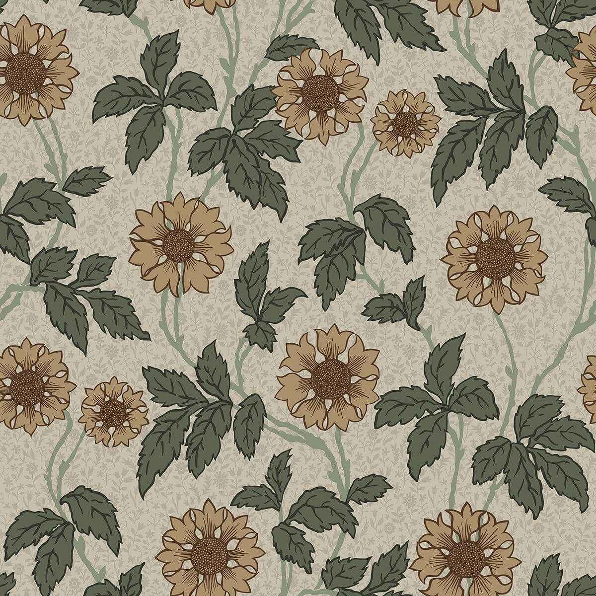 Leilani Beige Floral Wallpaper - York Wallcoverings - 2948-28021