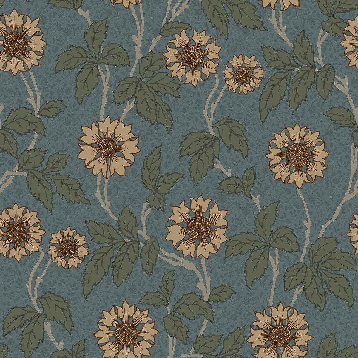 Leilani Blue Floral Wallpaper - York Wallcoverings - 2948-28023