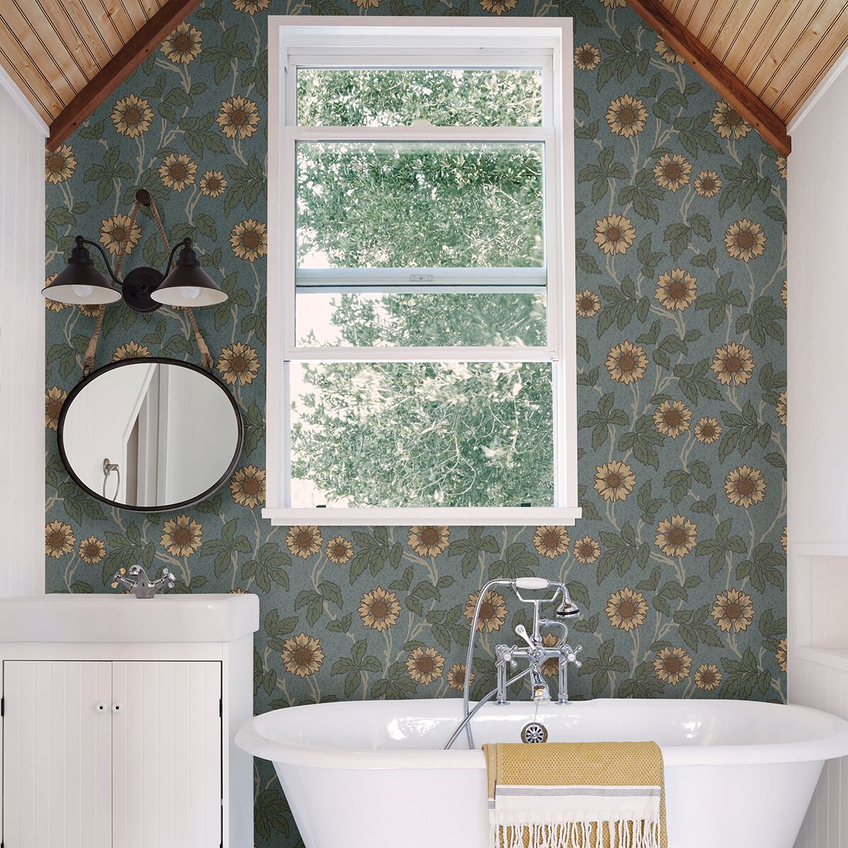 Leilani Blue Floral Wallpaper  | Brewster Wallcovering - The WorkRm