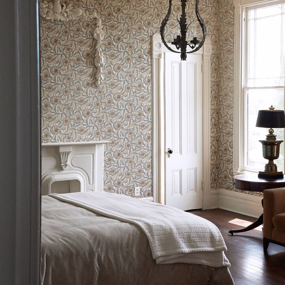 Imogen Neutral Floral Wallpaper  | Brewster Wallcovering - The WorkRm