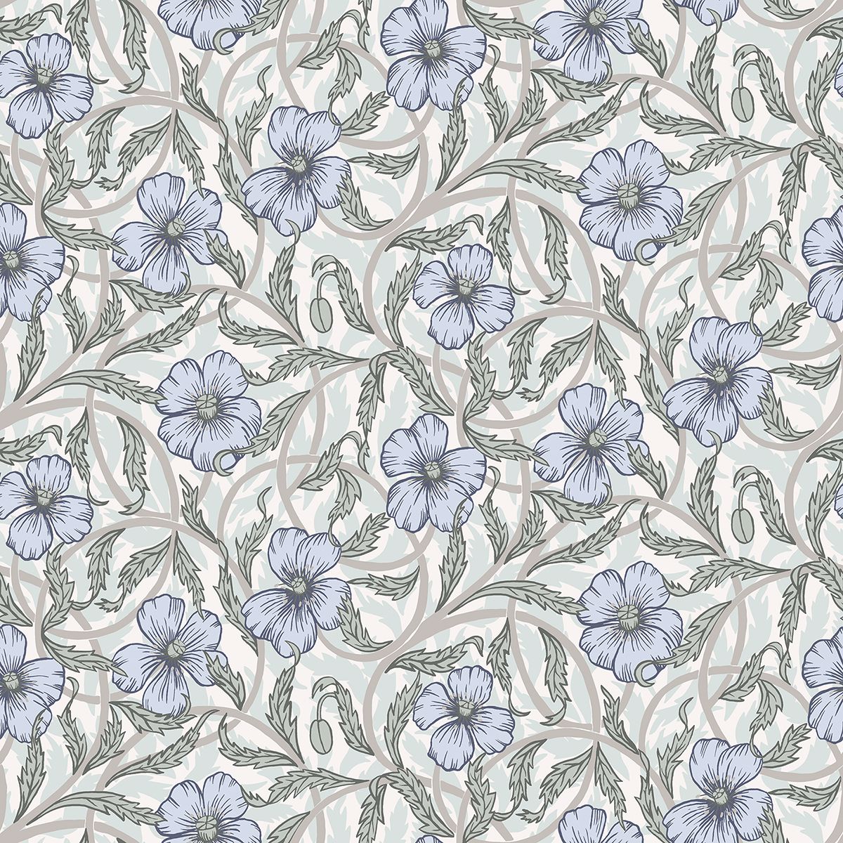 Picture of Imogen Light Blue Floral Wallpaper