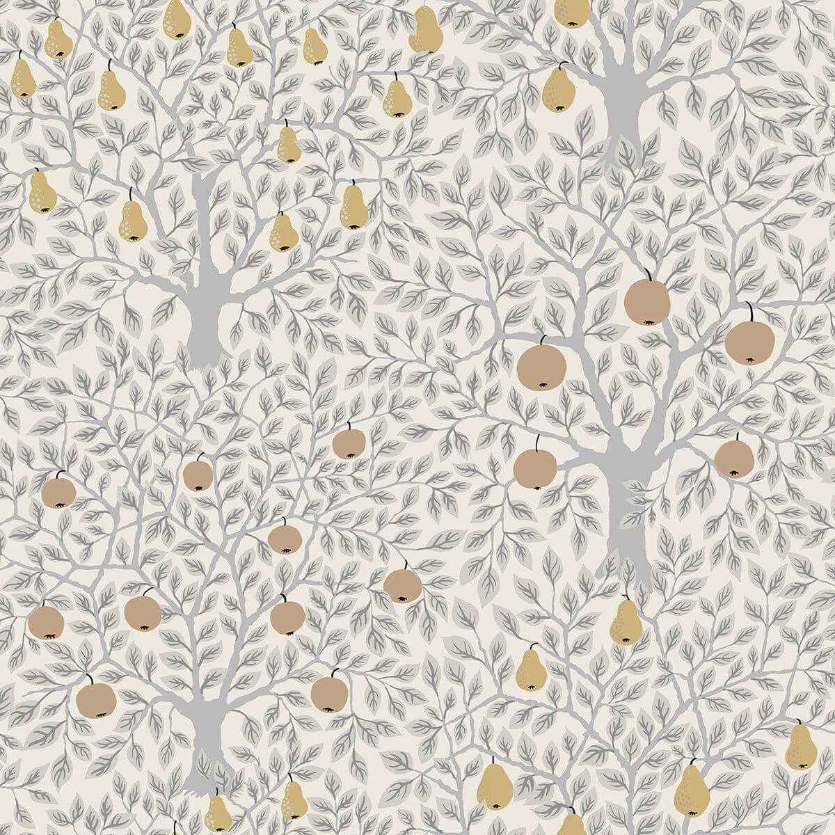 Pomona Light Grey Fruit Tree Wallpaper - York Wallcoverings - 2948-33012