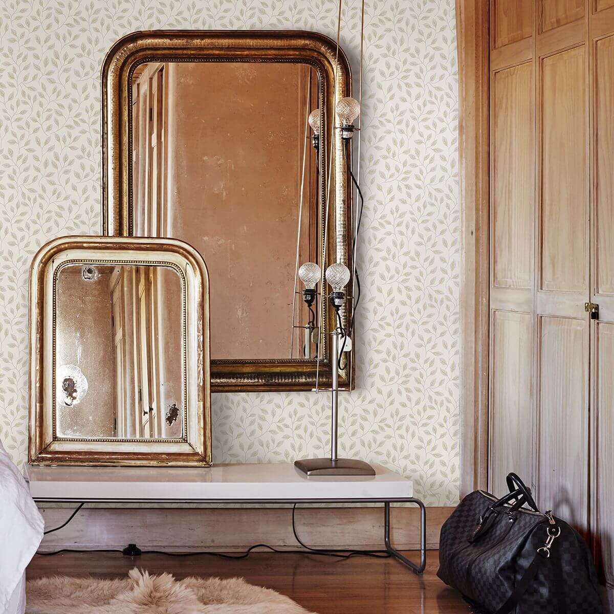 Posey White Vines Wallpaper - York Wallcoverings - 2948-33015 - York Wallcoverings Wallpaper