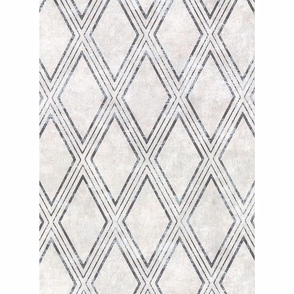 Picture of Dartmouth Light Grey Faux Plaster Geometric Wallpaper