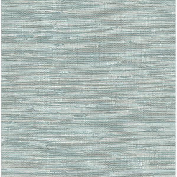 Tibetan Grasscloth Teal Peel and Stick Wallpaper - York Wallcoverings - NUS3337 - York Wallcoverings Wallpaper