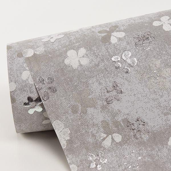 Cosima Grey Miniature Floral Wallpaper - Brewster Wallcovering