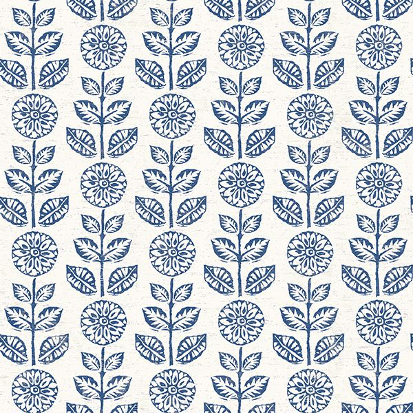 Picture of Dolly Navy Folk Floral Wallpaper