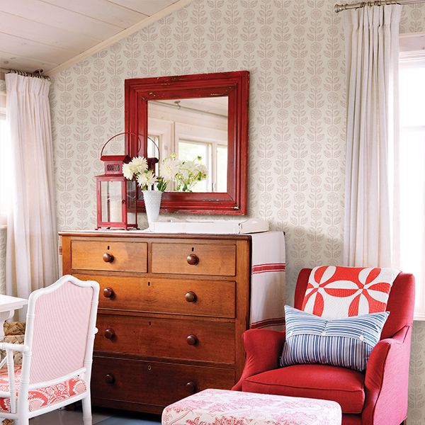 dolly-taupe-folk-floral-wallpaper-york-wallcoverings-2904-13514 - York Wallcoverings Wallpaper