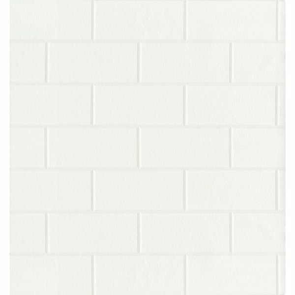 Picture of Bettina White Paintable Subway Tile Wallpaper