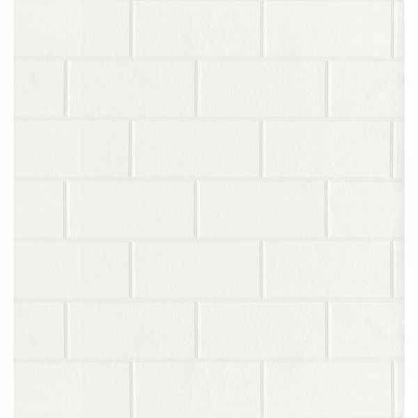 Bettina White Paintable Subway Tile Wallpaper - York Wallcoverings - 2904-21399 - York Wallcoverings Wallpaper