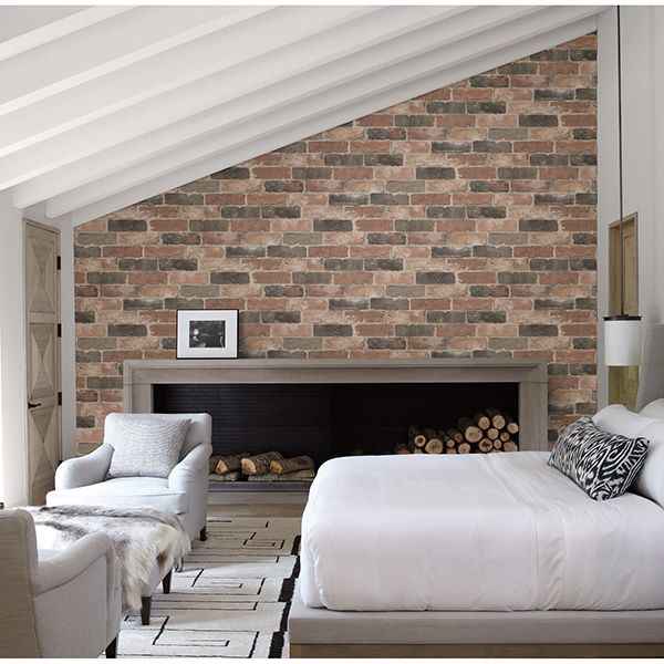Cody Red Reclaimed Bricks Wallpaper - York Wallcoverings - 2904-22320 - York Wallcoverings Wallpaper