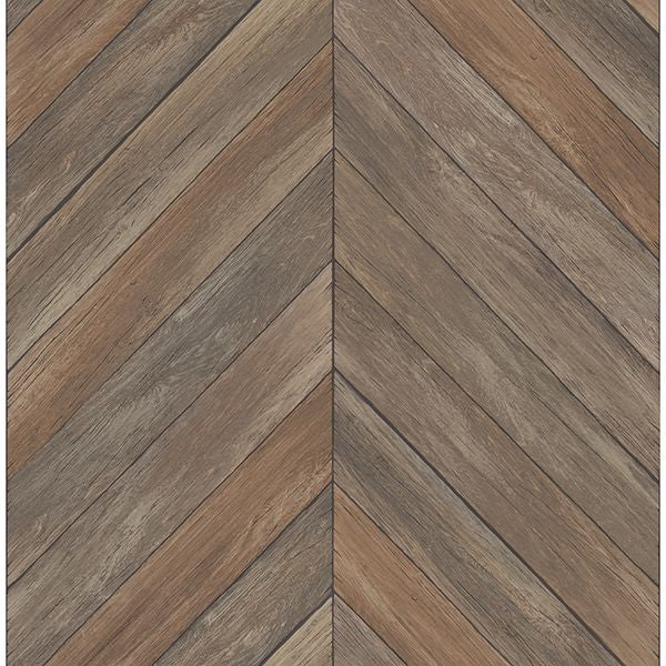 Picture of Parisian Chestnut Chevron Wood Wallpaper