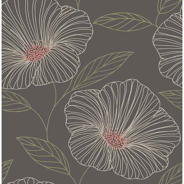 Mythic Brown Floral Wallpaper - York Wallcoverings - 2904-24319 - York Wallcoverings Wallpaper