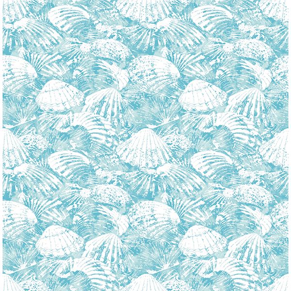 Picture of Surfside Aqua Shells Wallpaper