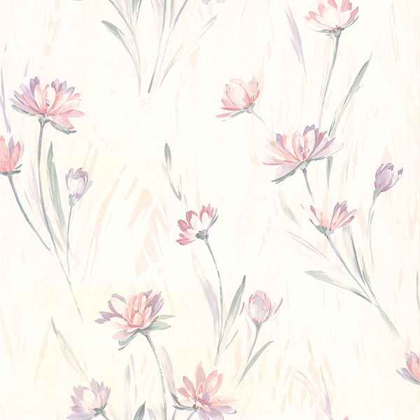 Gloria Eggshell Floral Wallpaper - York Wallcoverings - 2904-37400