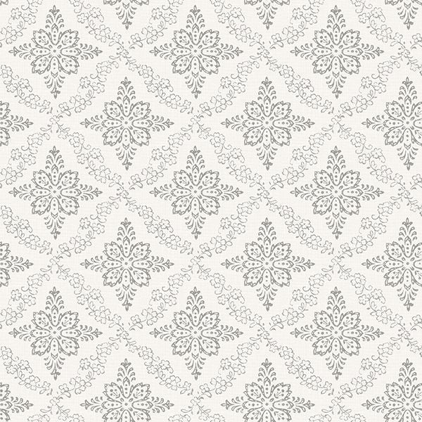 Picture of Wynonna Light Grey Geometric Floral Wallpaper