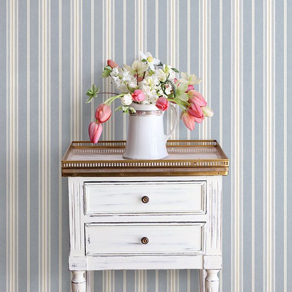 cooper-denim-stripe-wallpaper-york-wallcoverings-3119-491016 - York Wallcoverings Papel pintado