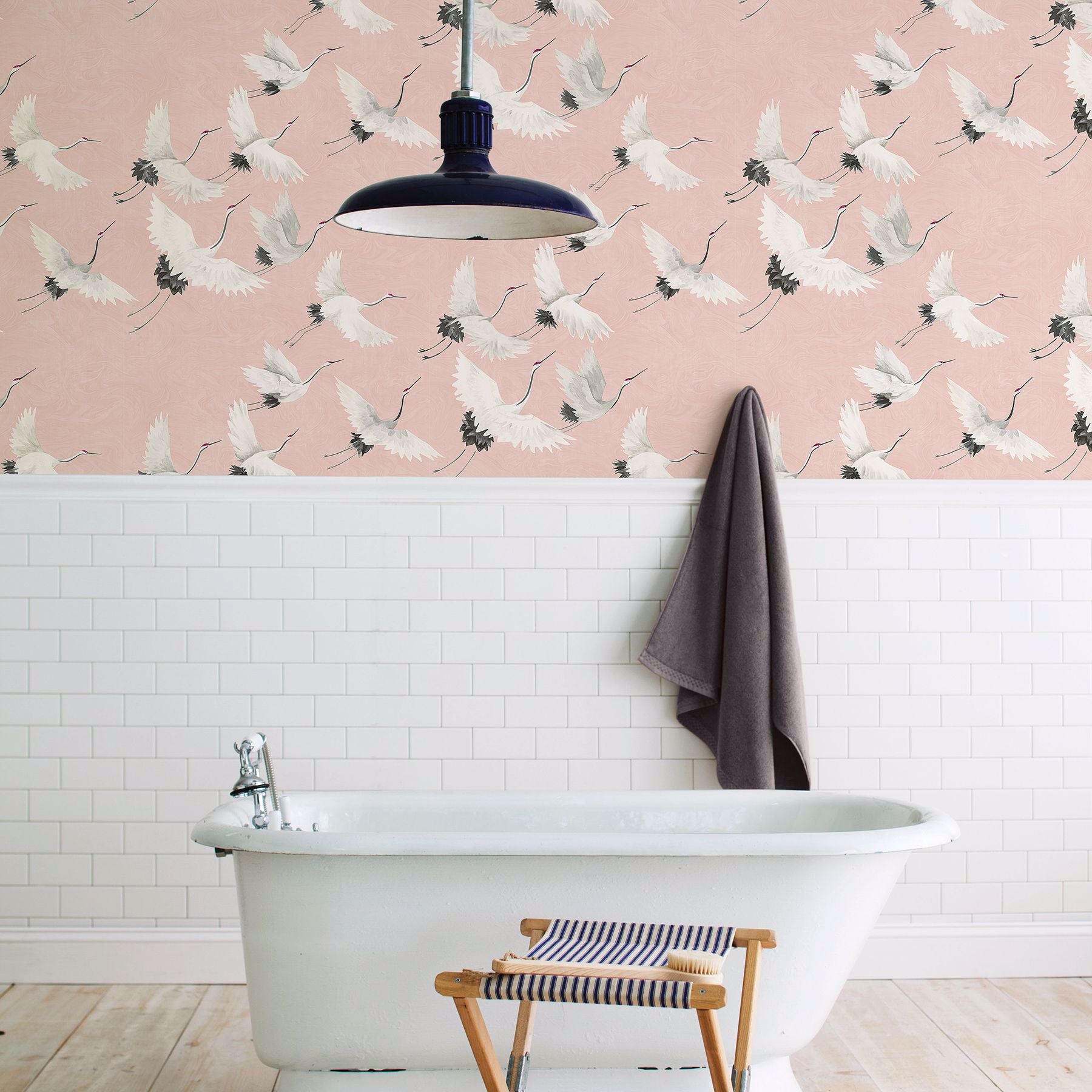 Windsong Pink Bird Wallpaper  | Brewster Wallcovering - The WorkRm