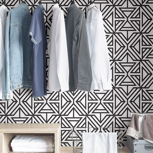 Black Linear Peel and Stick Wallpaper - York Wallcoverings - NUS3499 - York Wallcoverings Wallpaper