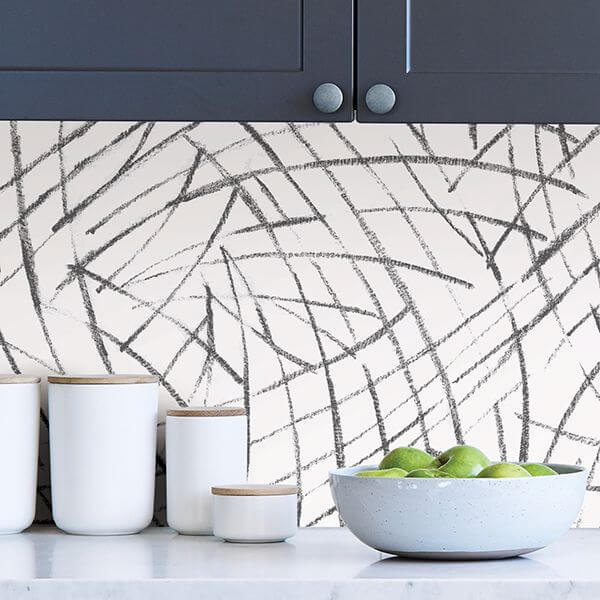 Black Imprint Peel and Stick Wallpaper - York Wallcoverings - NUS3500 - York Wallcoverings Wallpaper