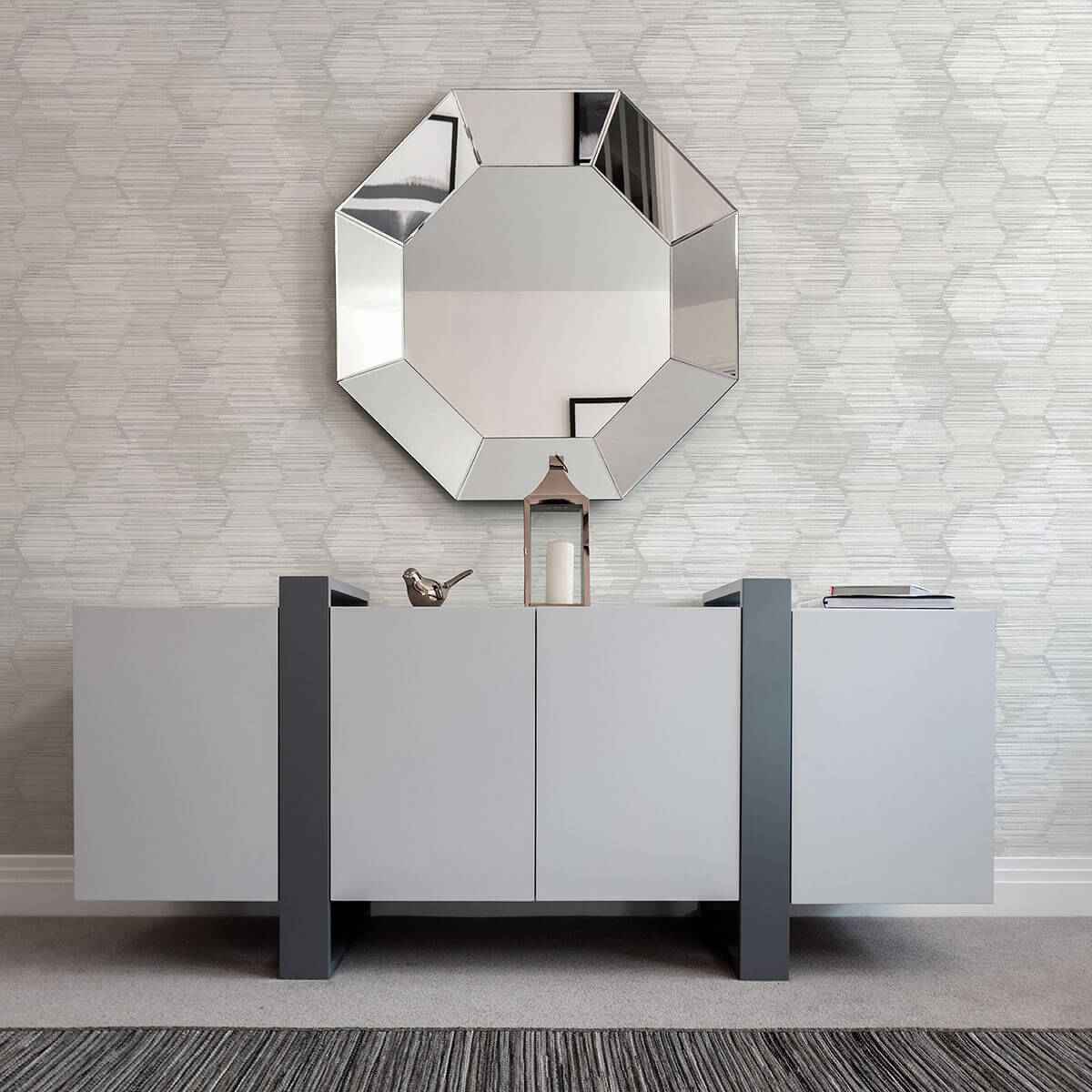 Jabari Light Grey Geometric Faux Grasscloth Wallpaper - York Wallcoverings - 2949-60506 - York Wallcoverings Wallpaper