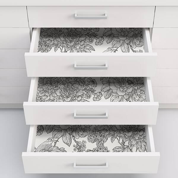 Black White Sudbury Peel and Stick Wallpaper - York Wallcoverings - NUS3544 - York Wallcoverings Wallpaper