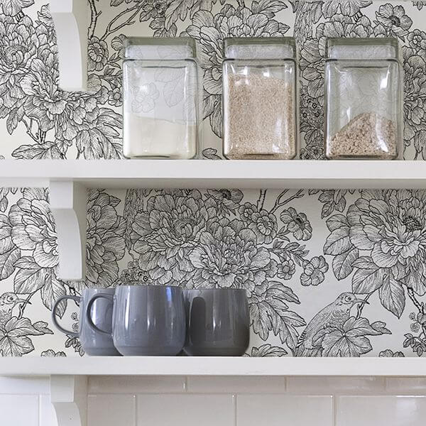 black-white-sudbury-peel-and-stick-wallpaper-york-wallcoverings-nus3544 - York Wallcoverings Wallpaper