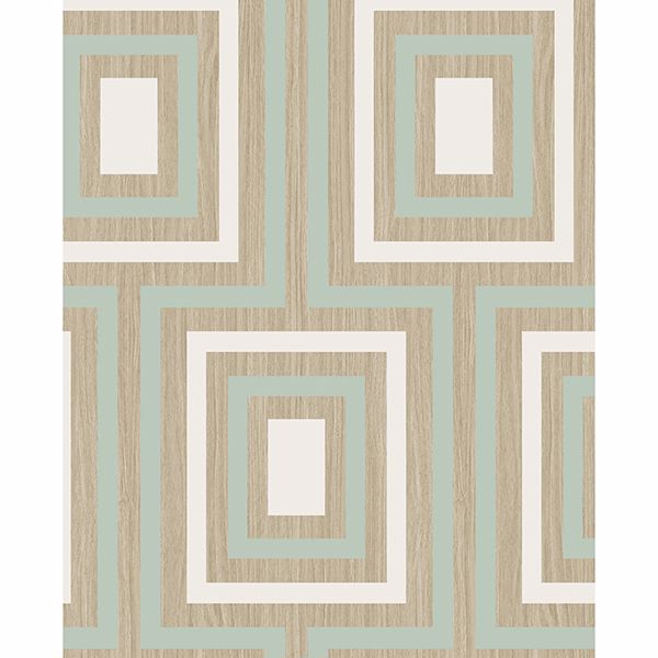 Picture of Loke Light Green Wood Geometric Wallpaper