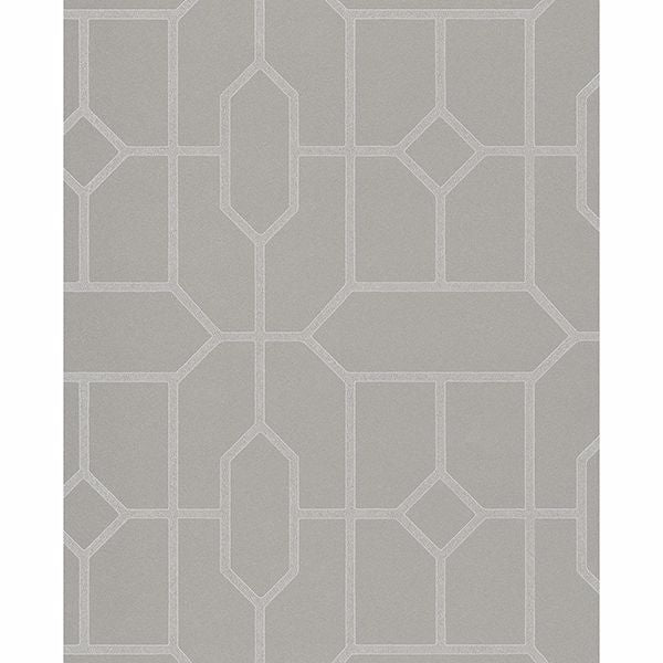 Picture of Johan Taupe Trellis Wallpaper