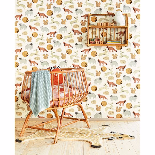 Mickel Brown Animals Wallpaper  | Brewster Wallcovering - The WorkRm