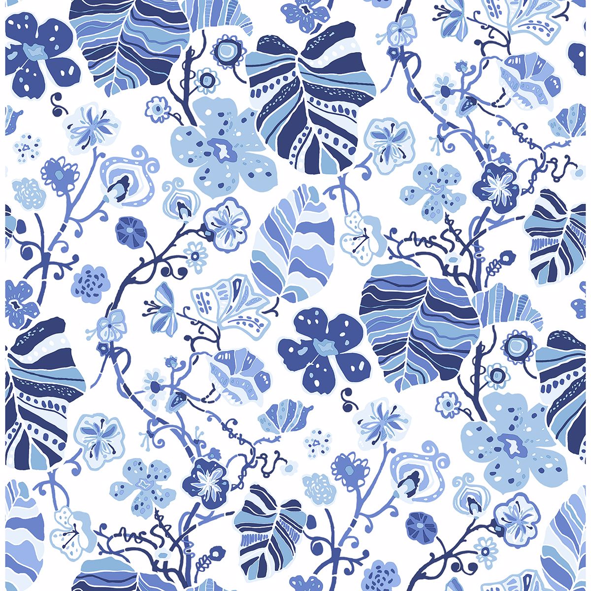 Picture of Gwyneth Indigo Floral Wallpaper