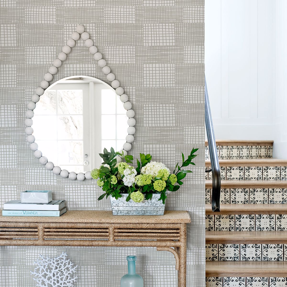 Maxwell Grey Geometric Wallpaper - Brewster Wallcovering