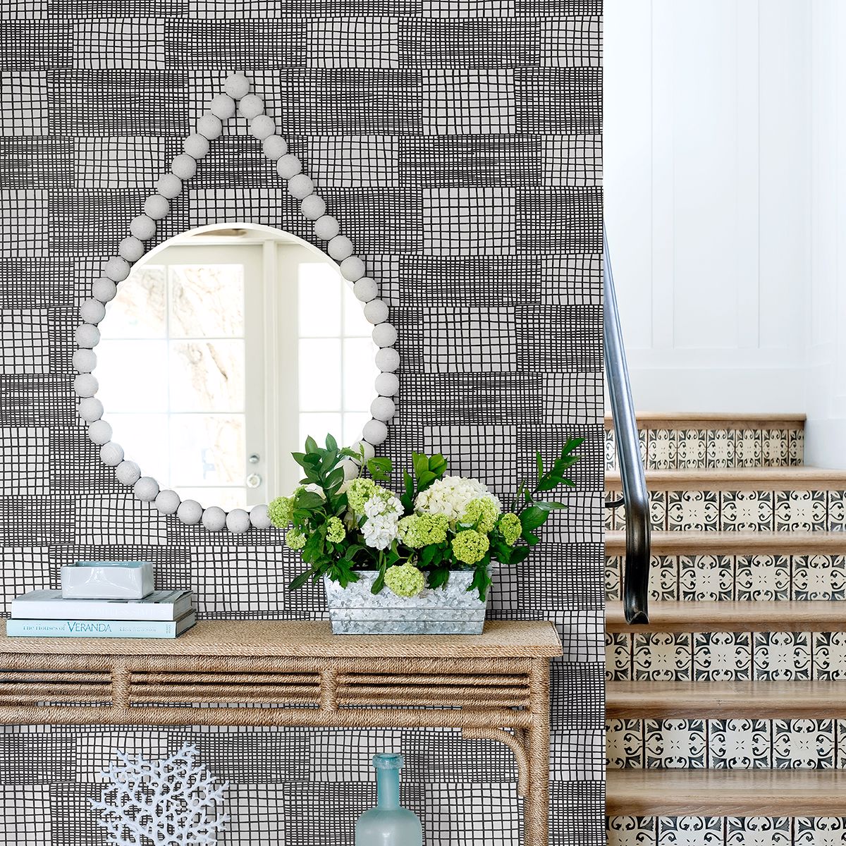 Maxwell Black Geometric Wallpaper - Brewster Wallcovering