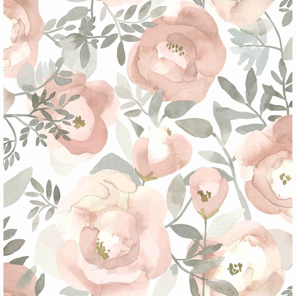Orla Rose Floral Wallpaper - York Wallcoverings - 2903-25838 - York Wallcoverings Wallpaper